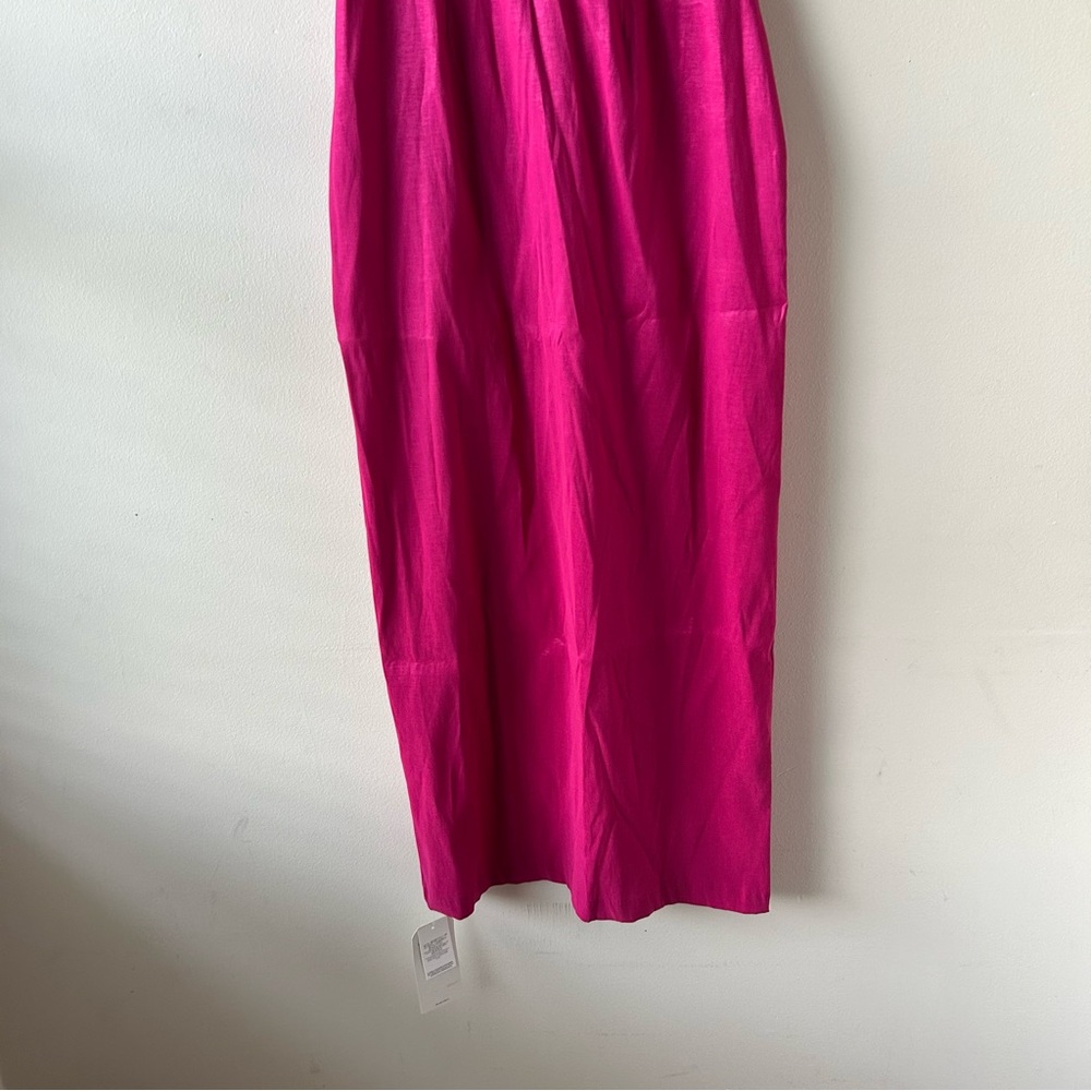 Abercrombie & Fitch Taffeta Off-The-Shoulder Midi Dress Fuchsia Pink XS NWT - Picture 6 of 14